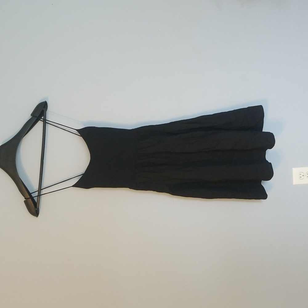 Theory black spaghetti strap dress